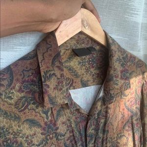 asos regular fit viscose tonal print shirt